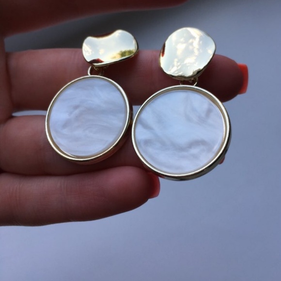 Big Round Acrylic Earrings - Picture 4 of 4